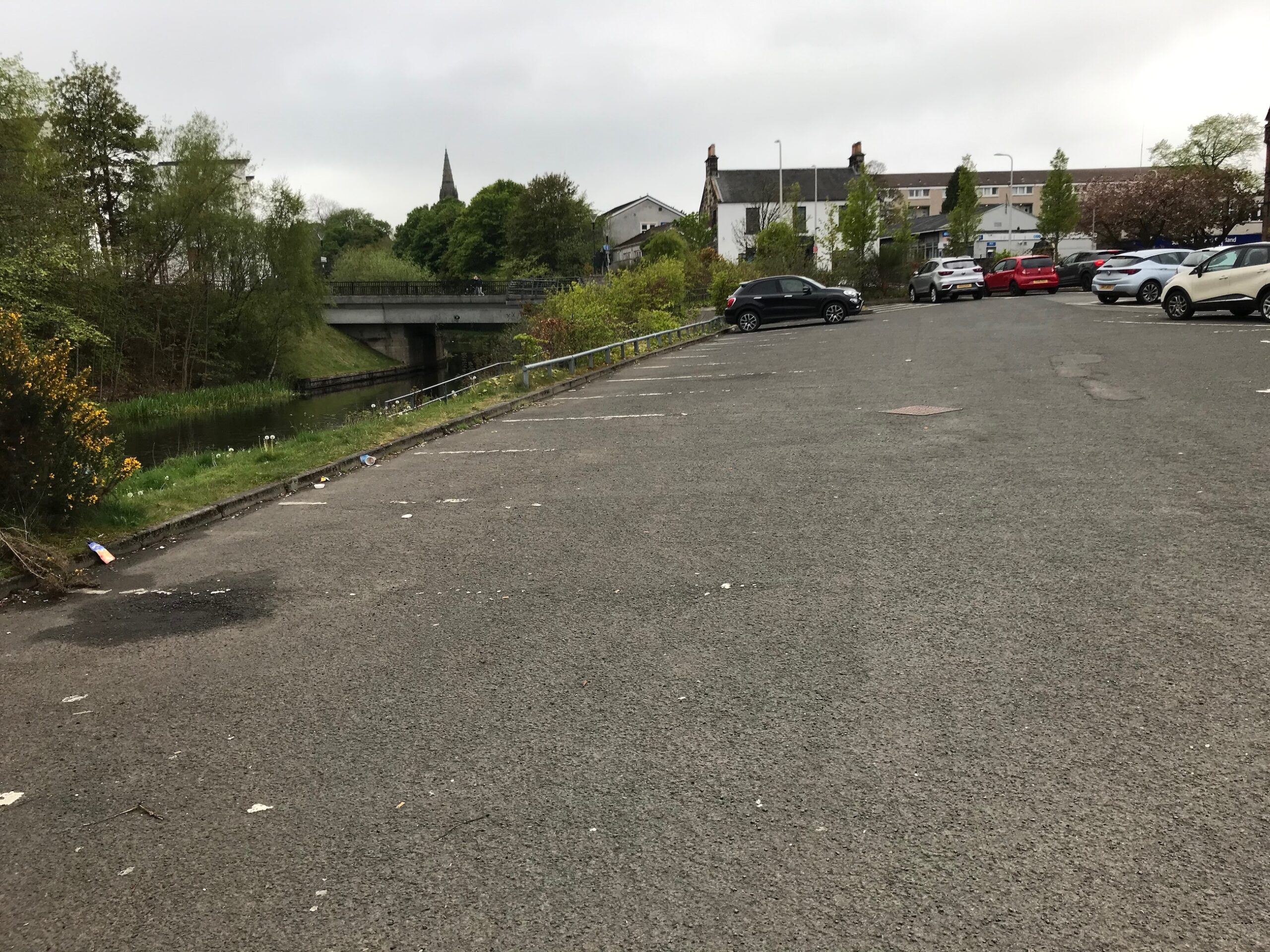 Barleybank car park in centre of Kirkintilloch