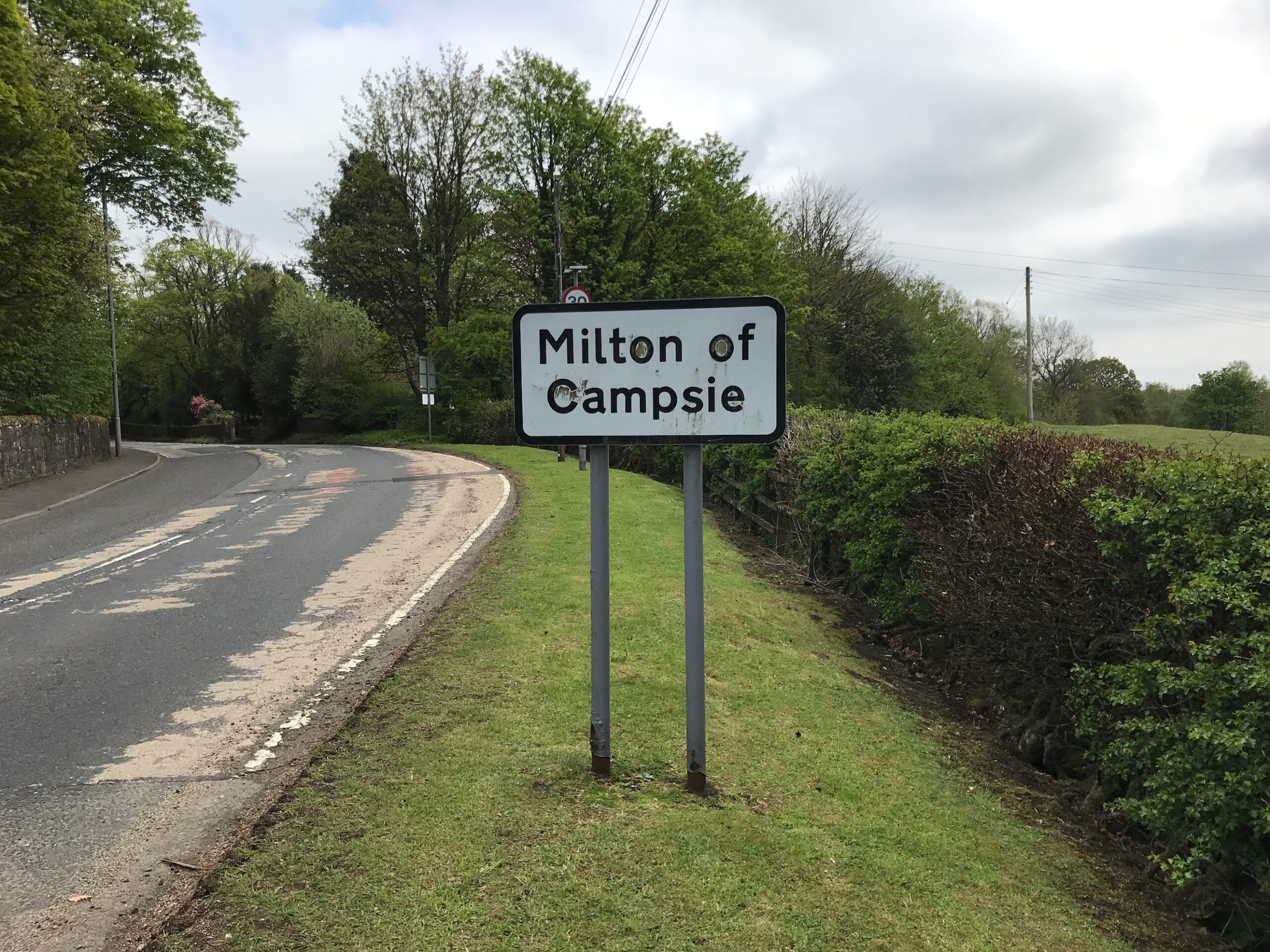 Cycling Kirkintilloch - Kilsyth - Campsie Hills on 13/05/21 - The village of Milton of Campsie