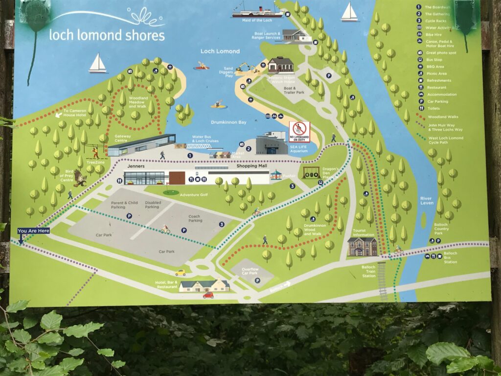 Loch Lomond Shores map