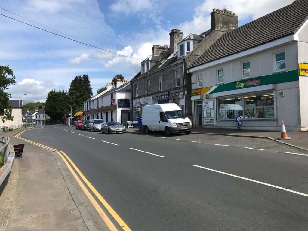 Garelochhead main street -Loch Lomond West Glens route