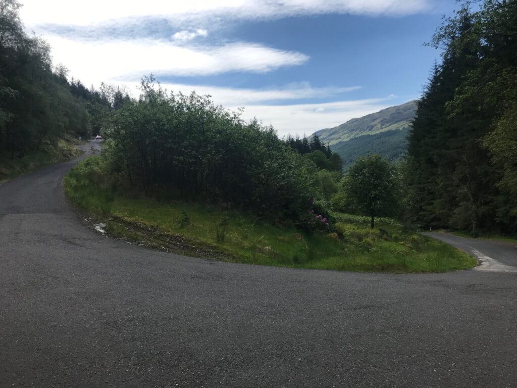 Hairpin bend, Glen Douglas -Loch Lomond West Glens route